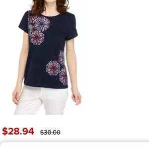 Kim Rogers petites fireworks‎ tee. Worn once. Guess when? :)